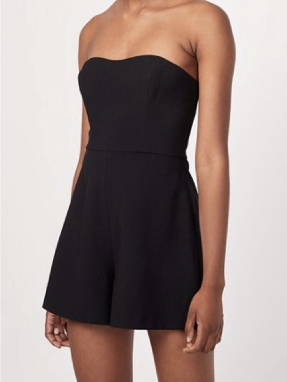 French Connection Black Strapless Whisper Romper
